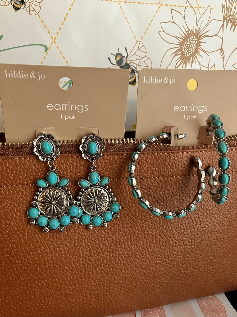 Turquoise &Silver-Tone Earring Set, 8 Unique Hair Pins, Bracelet& Bead Jewelry